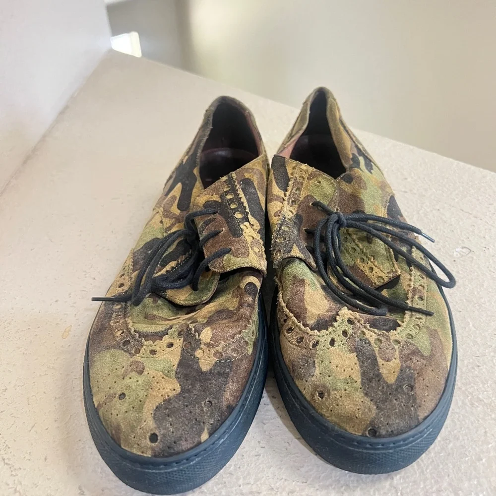 Del Toro Camo wingtip Handmade Oxford shoe Loafers work casual Men’s size‎ 9